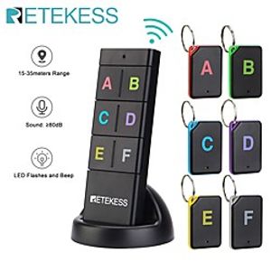 Retekess TH104 Wireless Key Finder RF Key Locator Pet Tracker Wallet Tracker Remote Control 1 RF Transmitter 6 Receiver Lightinthebox