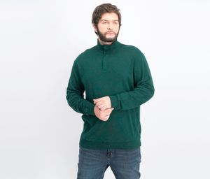 Mens Textured Quarter-Zip Sweater  Green