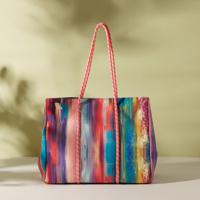 Mistotes Striped Shopper Bag with Rope Handles