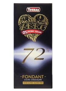 Torras Gluten Free Zero 72% Dark Chocolate Tablet 100 Gr Carton