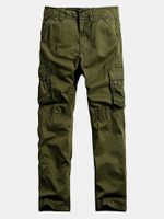 Casual Cotton Multi-Pocket Long Trousers Outdoor Solid Color Plus Size Cargo Pants For Men