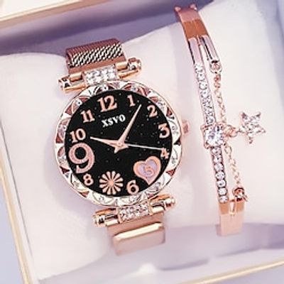 5pc  Quartz Watch  Women Fashion Casual Leather Belt Watches Ladies Starry Sky Butterfly Dial Quartz Wristwatches Dress Clock miniinthebox