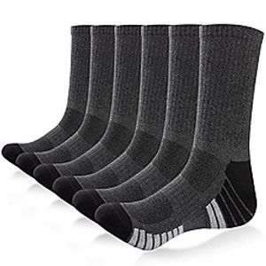 mens socks 6 pairs cushioned walking socks breathable comfortable crew athletic socks for outdoor hiking trainer running trekking sports socks Lightinthebox