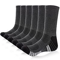 mens socks 6 pairs cushioned walking socks breathable comfortable crew athletic socks for outdoor hiking trainer running trekking sports socks Lightinthebox - thumbnail