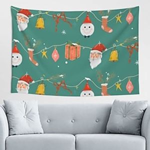 Christmas Holiday Party Wall Tapestry Art Santa Claus Decor Blanket Curtain Picnic Tablecloth Hanging Home Bedroom Living Room Dorm Decoration Fireplace Stocking Gift Polyester miniinthebox