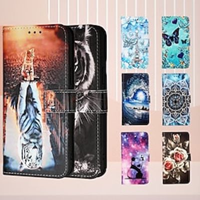 Phone Case For iPhone 15 Pro Max Plus iPhone 14 13 12 11 Pro Max Mini SE X XR XS Max 8 7 Plus Back Cover Wallet Case with Stand Holder Magnetic with Wrist Strap Retro TPU PU Leather miniinthebox