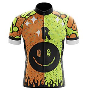 21Grams Men's Short Sleeve Cycling Jersey Summer Spandex Polyester Yellow Polka Dot Bike Jersey Top Mountain Bike MTB Road Bike Cycling Quick Dry Moisture Wicking Breathable Sports Clothing Apparel Lightinthebox