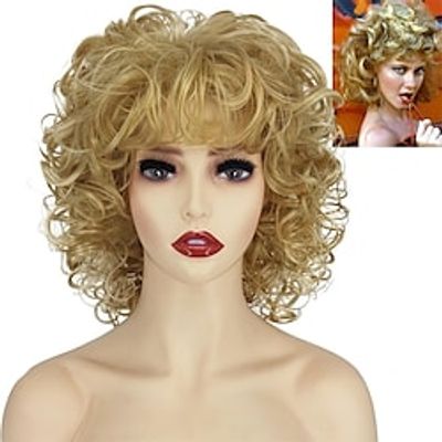 Sandy Grease Wig for Women Blonde Curly Bad Sandy  Wig 80s 70s Movie  Wig for  Party Daily Lightinthebox