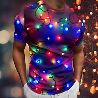 Graphic Lanterns Daily Designer Retro Vintage Men's 3D Print T shirt Tee Sports Outdoor Holiday Going out T shirt Black Blue Purple Short Sleeve Crew Neck Shirt Spring  Summer Clothing Apparel S M L Lightinthebox