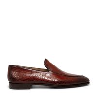 Alligator effect-leather loafers - thumbnail