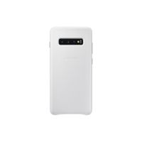 Samsung Galaxy S10+ Leather Back Cover, Black,  White - thumbnail