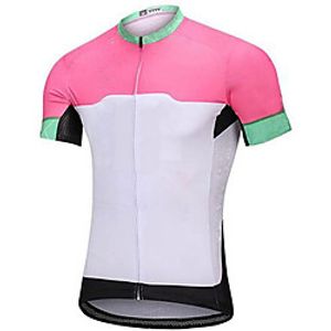 21Grams Women's Short Sleeve Cycling Jersey Summer Spandex White Color Block Bike Top Mountain Bike MTB Road Bike Cycling Quick Dry Moisture Wicking Sports Clothing Apparel  Stretchy  Athleisure Lightinthebox