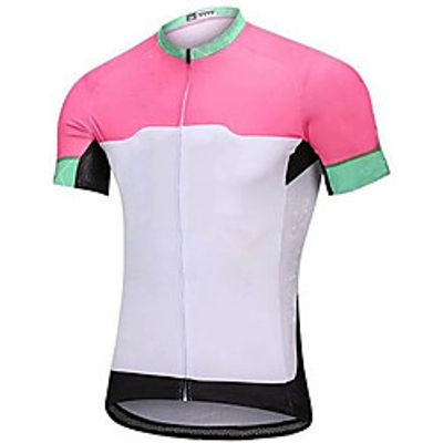 21Grams Women's Short Sleeve Cycling Jersey Summer Spandex White Color Block Bike Top Mountain Bike MTB Road Bike Cycling Quick Dry Moisture Wicking Sports Clothing Apparel  Stretchy  Athleisure Lightinthebox