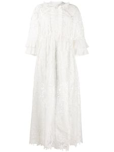 Self-Portrait textured shirt dress - White