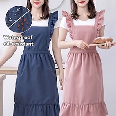Apron, Kitchen, Household Cooking Special Double-Layer Waterproof and Oil Proof Fabric, Cute Princess Style Women's Apron Lightinthebox