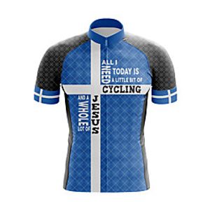 21Grams Men's Short Sleeve Cycling Jersey Summer Spandex Blue Bike Top Mountain Bike MTB Road Bike Cycling Quick Dry Moisture Wicking Sports Clothing Apparel  Stretchy  Athleisure Lightinthebox