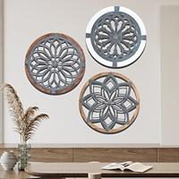 Wall Decoration Wall Hanging Round Artwork Wooden Wall Seal Pattern Home Furnishings Decoration Lightinthebox