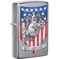 Zippo 49317 207 US Marine Corps Street Chrome Windproof Lighter