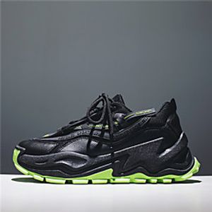 Men's Trainers Athletic Shoes Sporty Daily Walking Shoes PU Breathable Non-slipping Wear Proof White Black Fall Spring Lightinthebox