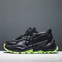 Men's Trainers Athletic Shoes Sporty Daily Walking Shoes PU Breathable Non-slipping Wear Proof White Black Fall Spring Lightinthebox - thumbnail