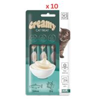 M-Pets Creamy Treats For Cats Salmon & Beef 4x15g (60g) Pack Of 10