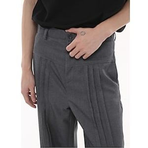 Men's Dress Pants Trousers Suit Pants Pleated Pocket Plain Comfort Breathable Outdoor Daily Going out Fashion Casual Black Grey Lightinthebox