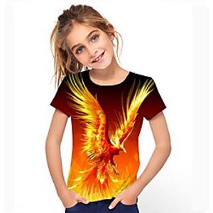 Kids Girls' Tee Short Sleeve Graphic Rainbow Children Tops Active 3-12 Years Lightinthebox