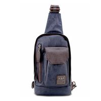 Men's Sport Small Black Blue Brown Casual PU Leather Shoulder Crossbody Chest Bag