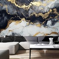 Abstract Marble Wallpaper Mural Black Glod Marble Wall Covering Sticker Peel and Stick Removable PVCVinyl Material Self AdhesiveAdhesive Required Wall Decor for Living Room Kitchen Bathroom Lightinthebox - thumbnail