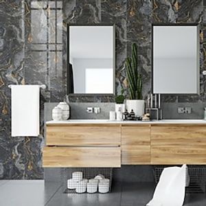 12pcs 3D Marble Wall Panels Self Adhesive Wallpaper PVC Peel and Stick Wall Sticker for Home Decor Living Room Kitchen Room 10x10cmx12pcs/4''x4''x12pcs miniinthebox