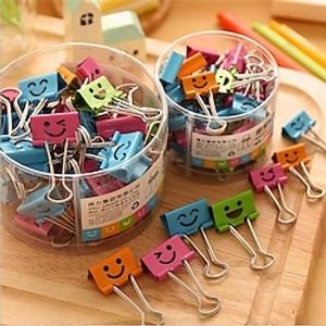 40Pcs/Lot Smile Metal Clip Cute Binder Clips For Album Foto Memo Paper Clips Stationary Office Material School Supplies miniinthebox