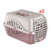 Georplast Panzer Pet Carrier - Pink (Pack of 2)