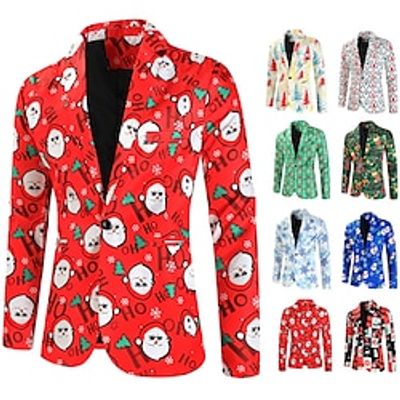 Santa Claus Party Costume Christmas Suits Men's Suits Christmas Christmas Christmas Eve Adults' Party Christmas Polyester Coat miniinthebox
