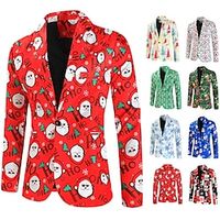 Santa Claus Party Costume Christmas Suits Men's Suits Christmas Christmas Christmas Eve Adults' Party Christmas Polyester Coat miniinthebox - thumbnail