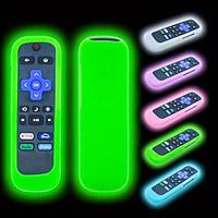 Glowing Non-Slip Silicone Remote Case for Roku TCL HisenseDurable Versatile Protection with Color Tie Lightinthebox