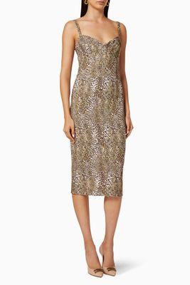 Animalier Crêpe Pencil Dress
