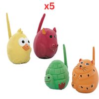 Vadigran Dog Toy Latex Animals With Tail Ass. 6Cm (Pack Of 5)