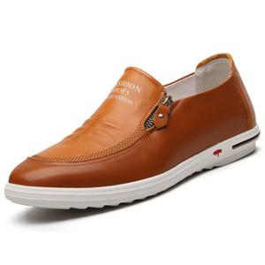 Men Side Zipper Soft Slip Ons