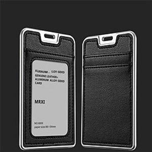 Leather Metal Dual Material Card Set Work Card Hanging Set Work ID Card Bus Brand High-grade Aluminum Alloy Leather Badge Set miniinthebox