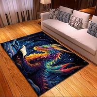 Blacklight Rug UV Reactive Glow in the Dark Area Rug Kitchen Mat Non-Slip Oil Proof Trippy Dragon Floor Mat Livingroom Rug Indoor Outdoor Mat Bedroom Decor Bathroom Mat Entrance Rug Door Mat Lightinthebox - thumbnail