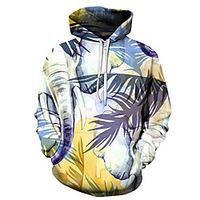 Men's Unisex Pullover Hoodie Sweatshirt Graphic Prints Elephant Print Casual Daily Holiday 3D Print Basic Designer Hoodies Sweatshirts  Blue Yellow Blushing Pink Lightinthebox - thumbnail