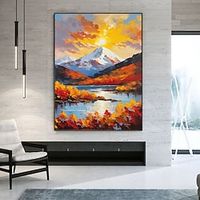 Oil Painting Handmade Hand Painted Wall Art Abstract Knife PaintingLandscape Gray Home Decoration Decor Rolled Canvas No Frame Unstretched miniinthebox - thumbnail