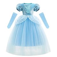 Princess Cinderella Fairytale Dress Flower Girl Dress Tulle Dresses Girls' Movie Cosplay Cute Wig Only Headband gloves Dress Sleeves Halloween Children's Day Cotton Lightinthebox - thumbnail