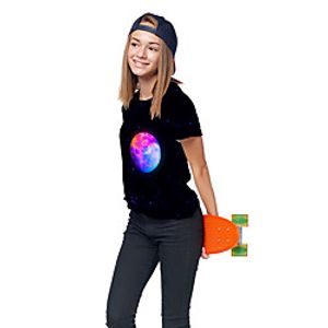 Kids Girls' T shirt Tee Short Sleeve 3D Print Graphic Unisex Print Black Children Tops Summer Active Daily Wear Halloween Regular Fit 3-12 Years miniinthebox