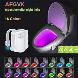PIR Motion Sensor Toilet Seat Night Light 16Colors Waterproof Backlight For Toilet Bowl LED Luminaria Lamp WC Toilet Light miniinthebox
