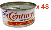 Century Tuna Flakes Hot & Spicy - 180 Gm Pack Of 48 (UAE Delivery Only)