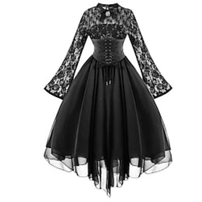 Retro Vintage Punk  Gothic Dress Women's Cosplay Costume Masquerade Prom Dress miniinthebox