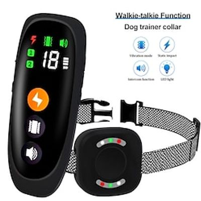 HD Digital Display IP67 Waterproof Bark Stopper Dog Collar Rechargeable Anti-Dog Barking Electronic Dog Training Collar Lightinthebox