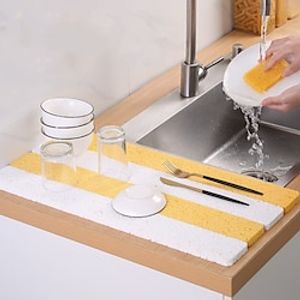 Kitchen Sink Wood Pulp Cotton Strip Absorbent Sponge Pad Sink Sink Dishwasher Water Absorbing Tool Water Blocking Sponge Wipe Lightinthebox
