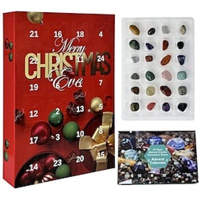 Crystal Advent Calendar 2023 Christmas Healing Crystal Advent Calendar Crystal Repair Stone Kit 24pcs Rock Collection Countdown Calendar For Birthday Christmas Girls Lightinthebox